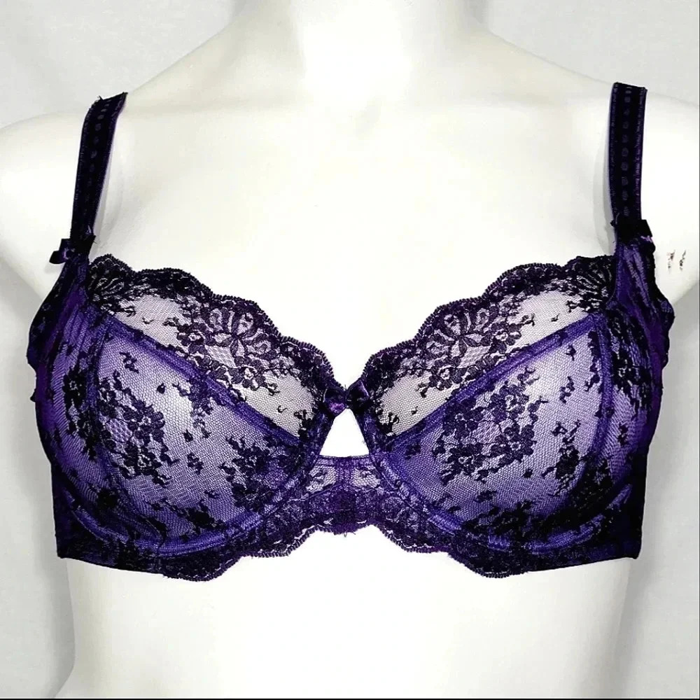 34DDD Paramour Captivate Unpadded 3 Part Cup UW Bra African Violet NWT